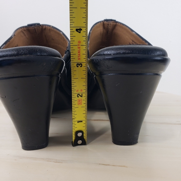 Euro Soft by Sofft Caralee Black Leather Heeled Mule Clogs Size 7M Comfort - Picture 5 of 16